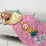 Henkilökohtainen Syntymä Kukka Sarjakuvahahmo Pehmeä heittää peitto nimi Home Decor joulu syntymäpäivälahja perheelle Ystävät Kid Teini-ikäinen
