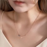 Personligt halsband med namn och födelsestenar Smycken Födelsedagspresent för kvinnor