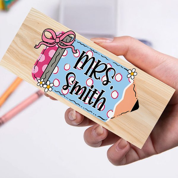 Personalisierte Bogen Bleistift Blackboard Radiergummi mit Titel und Whiteboard Marker Schulbedarf zurück zu Schule Saison Geschenk für Lehrer Pädagogen