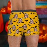 Personalizado You Drive Me Batty Face Photo Men's Boxer Brief with Name Halloween Gift for Boyfriend Husband