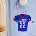 Personalisierte Multicolor Fußball Trikot Acryl Schlüsselanhänger Rucksack Tag mit Namen und Nummer Spiel Tag Geburtstagsgeschenk für Fußball-Sport-Liebhaber