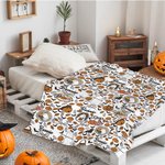 Calabaza fantasma personalizado suave manta del bebé Swaddle nudo sombrero conjunto con el nombre de Halloween regalo para los nuevos padres