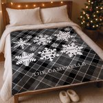 Henkilökohtainen 2-6 lumihiutaleet Plaid pehmeä heittää peitto nimet ja teksti Home Decor joululahja perheelle