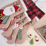 Personalised 3D Snowman Santa Claus Polar Bear Christmas Stocking with Embroidered Name Home Decor Christmas Gift for Kids Friends Family