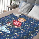 Henkilökohtainen Syntymä Kukka Sarjakuvahahmo Pehmeä heittää peitto nimi Home Decor joulu syntymäpäivälahja perheelle Ystävät Kid Teini-ikäinen