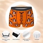 Personalizado You Drive Me Batty Face Photo Men's Boxer Brief with Name Halloween Gift for Boyfriend Husband