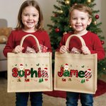 Your Christmas Magic Woven with Cheer - Personalised Name Jute Tote Bag