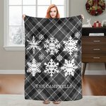 Henkilökohtainen 2-6 lumihiutaleet Plaid pehmeä heittää peitto nimet ja teksti Home Decor joululahja perheelle