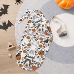 Calabaza fantasma personalizado suave manta del bebé Swaddle nudo sombrero conjunto con el nombre de Halloween regalo para los nuevos padres