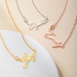Personligt halsband med namn och födelsestenar Smycken Födelsedagspresent för kvinnor