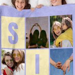 Gepersonaliseerd Negenhoekig Raster Zus Zachte Deken met 6 Foto's Collage Home Decor Verjaardag Verjaardagscadeau voor Besties Vrienden