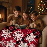 Henkilökohtainen 2-6 lumihiutaleet Plaid pehmeä heittää peitto nimet ja teksti Home Decor joululahja perheelle