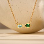 Gepersonaliseerde dubbele geboortesteen sterling zilveren oneindigheid ketting sierlijke sieraden Valentijnsdag verjaardag cadeau voor paar vriendin vrouwen