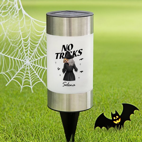 Personalised Halloween Cartoon Dog Waterproof Solar Garden Light with Name Removable Garden Decoration Halloween Gift for Family Gardening Lovers