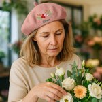 Spersonalizowany haftowany beret z imieniem i nazwiskiem Prezent urodzinowy dla kobiet