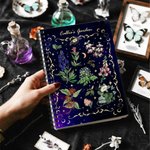 Cahier à spirales A5 gothique étoilé personnalisé avec nom Utilisation quotidienne Cadeau d'Halloween pour les amateurs de livres et les passionnés de plantes gothiques