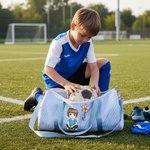 Personlig Cartoon Character Birth Flower Kid Seersucker Duffle Bag Overnight Sports Travel Essentials Bursdagsgave til gutter Jenter