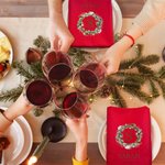 Personlig julkrans 100% bomull röd bordsduk med initialer och namn bordsdekoration julklapp till familj vän
