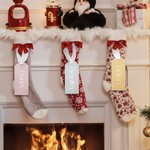 Personnalisé Gravé Nom Acrylique Miroir Étiquette de bas Lumières de Noël Décoration de l'arbre Cadeau de Noël pour la famille Amis