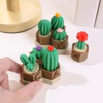 Spersonalizowany nadruk 3D Mini Cactus Clicky Fidget Toys z inicjałami Odstresowujący prezent urodzinowy na biurko dla miłośników roślin i dorosłych z ADHD