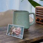 Personalized Engraved Line Art Photo Portrait 11.8 oz Ceramic Coffee Mug Daily Use Christmas Birthday Gift for Family Friends
