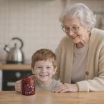 Personalisierte Vintage Herz Geburt Blume 11 oz Keramik Becher mit 1-12 Namen und Titel Geburtstag Weihnachten Geschenk für Mama Oma