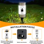 Lampe solaire personnalisée avec nom date texte et silhouette de personne - Décoration de jardin - Cadeau commémoratif pour la famille