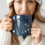 Personalisierte Vintage Herz Geburt Blume 11 oz Keramik Becher mit 1-12 Namen und Titel Geburtstag Weihnachten Geschenk für Mama Oma