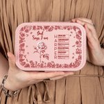 Spersonalizowane pudełko na biżuterię Toile De Jouy Birth Flower Bible Chapter Name PU Leather Birthday Christmas Gift for Christians Women
