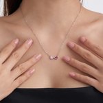 Gepersonaliseerde dubbele geboortesteen sterling zilveren oneindigheid ketting sierlijke sieraden Valentijnsdag verjaardag cadeau voor paar vriendin vrouwen