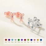 Personalizado Tiny Tijeras Cartilage / Stud Pendientes con piedra de nacimiento Ear Piercing Joyería Regalo de Aniversario para Estilista Peluquería Amantes Lesbiana