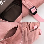 Personalised Multicolor Corduroy Toddler Backpack with Embroidered Name Birthday Back to School Gift for Kids Toddlers
