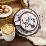 Personlig Latte art Cappuccino 3D kaffekopp Omgivande LED-ljus med texter Hem Kaffe Bar Dekor Öppning Födelsedagspresent för kaffeälskare