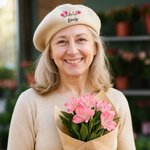 Spersonalizowany haftowany beret z imieniem i nazwiskiem Prezent urodzinowy dla kobiet