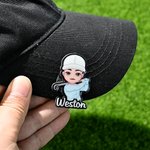 Personalisierter Cartoon Figur Golfball Marker Magnetischer Hut-Clip mit Namen Geburtstag Spieltag Geschenk für Golfer Golfspieler