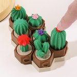 Spersonalizowany nadruk 3D Mini Cactus Clicky Fidget Toys z inicjałami Odstresowujący prezent urodzinowy na biurko dla miłośników roślin i dorosłych z ADHD