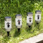 Personalised Halloween Cartoon Dog Waterproof Solar Garden Light with Name Removable Garden Decoration Halloween Gift for Family Gardening Lovers
