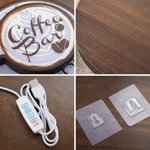 Personlig Latte art Cappuccino 3D kaffekopp Omgivande LED-ljus med texter Hem Kaffe Bar Dekor Öppning Födelsedagspresent för kaffeälskare