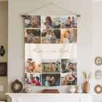 Couverture Douce Personnalisée avec 12 Photos et Texte Cadeau d'Anniversaire Noël pour Famille Ami