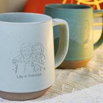 Personalized Engraved Line Art Photo Portrait 11.8 oz Ceramic Coffee Mug Daily Use Christmas Birthday Gift for Family Friends