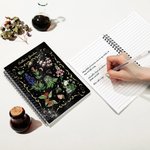 Cahier à spirales A5 gothique étoilé personnalisé avec nom Utilisation quotidienne Cadeau d'Halloween pour les amateurs de livres et les passionnés de plantes gothiques