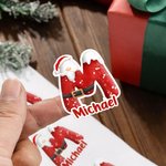 Personalisierte Weihnachtsmann Weihnachten erste wasserdichte Aufkleber Etiketten mit Namen Weihnachtsdekoration Party Favors für Familie Kinder