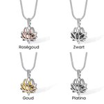 Gepersonaliseerde Lotusbloem met Mini Urn Asketting Herdenkingsgeschenk bij Verlies van een Geliefde
