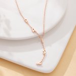 Spersonalizowany naszyjnik Bubble Letter Y Lariat z imieniem Dainty Biżuteria Rocznica Urodziny Prezent dla kobiet