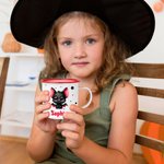 Personlig söt tecknad fladdermusstjärna 12 oz flerfärgad emaljmugg med namn för dagligt bruk Halloween-present för pojkar flickor