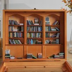 Bibliothèque miniature en bois personnalisée pour soulager l'anxiété avec texte et mini-livres Décoration de bibliothèque pour la maison Cadeau d'anniversaire pour les amoureux des livres