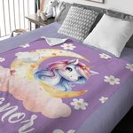 Henkilökohtainen Fantasy Unicorn Unicorn Dreamy Moon pehmeä heittää peitto nimi Home Decor Syntymäpäivä Baby Shower lahja tytöille