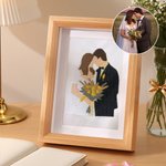 Personalized Embroidered Art Painting Photo Frame Bedroom Decor Wedding Anniversary Gift for Couple