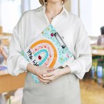 Personalisierte Glitter Regenbogen Apfel Acryl Zwischenablage mit Text Schule liefert Lehrer Anerkennung Woche Geschenk für Lehrer