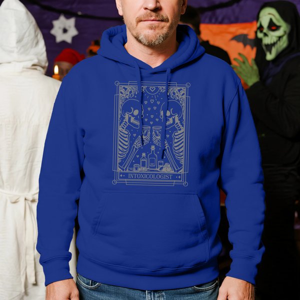 Personalised Tarot Skull T-shirt Hoodie with Text Halloween Party Gift for Family Friends
